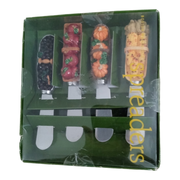 Boston Warehouse Spreaders Autumn Fall Fruit Vegetables Pack of 4 Vintage - Picture 2 of 4